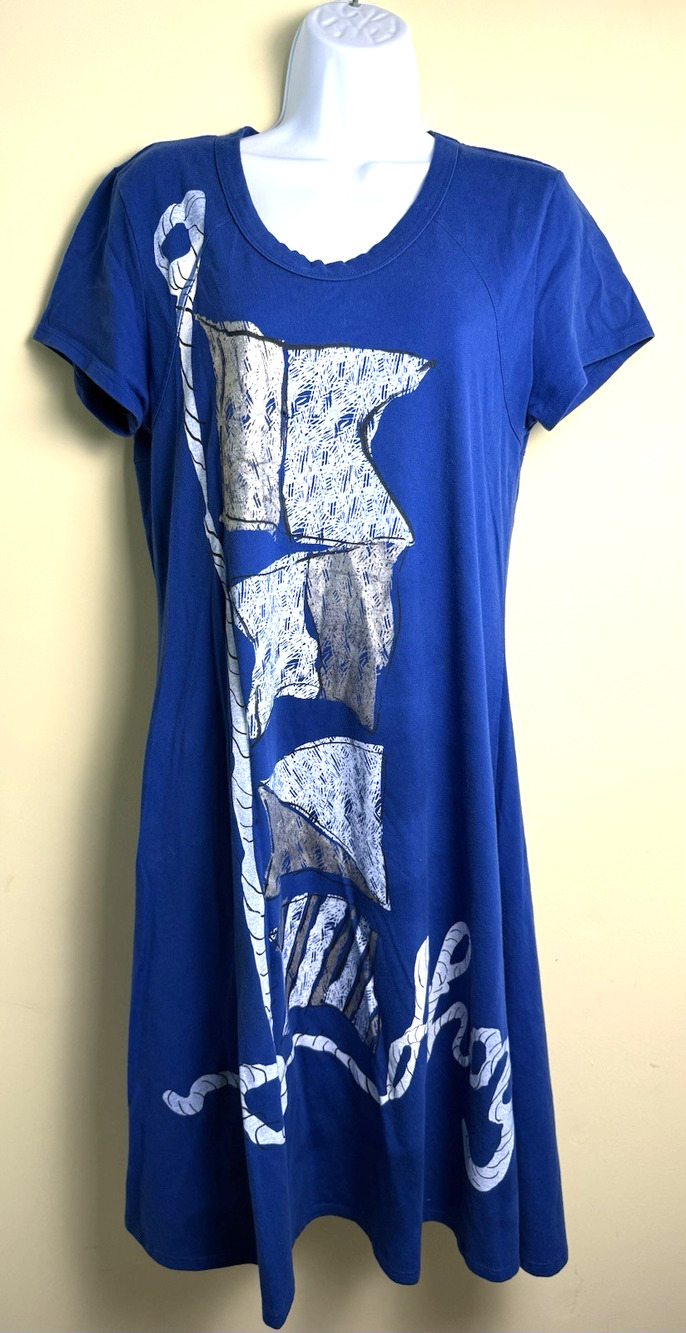 Weekend Traffic Aloha Flags dress large Nautical Coastal Beach Preppy